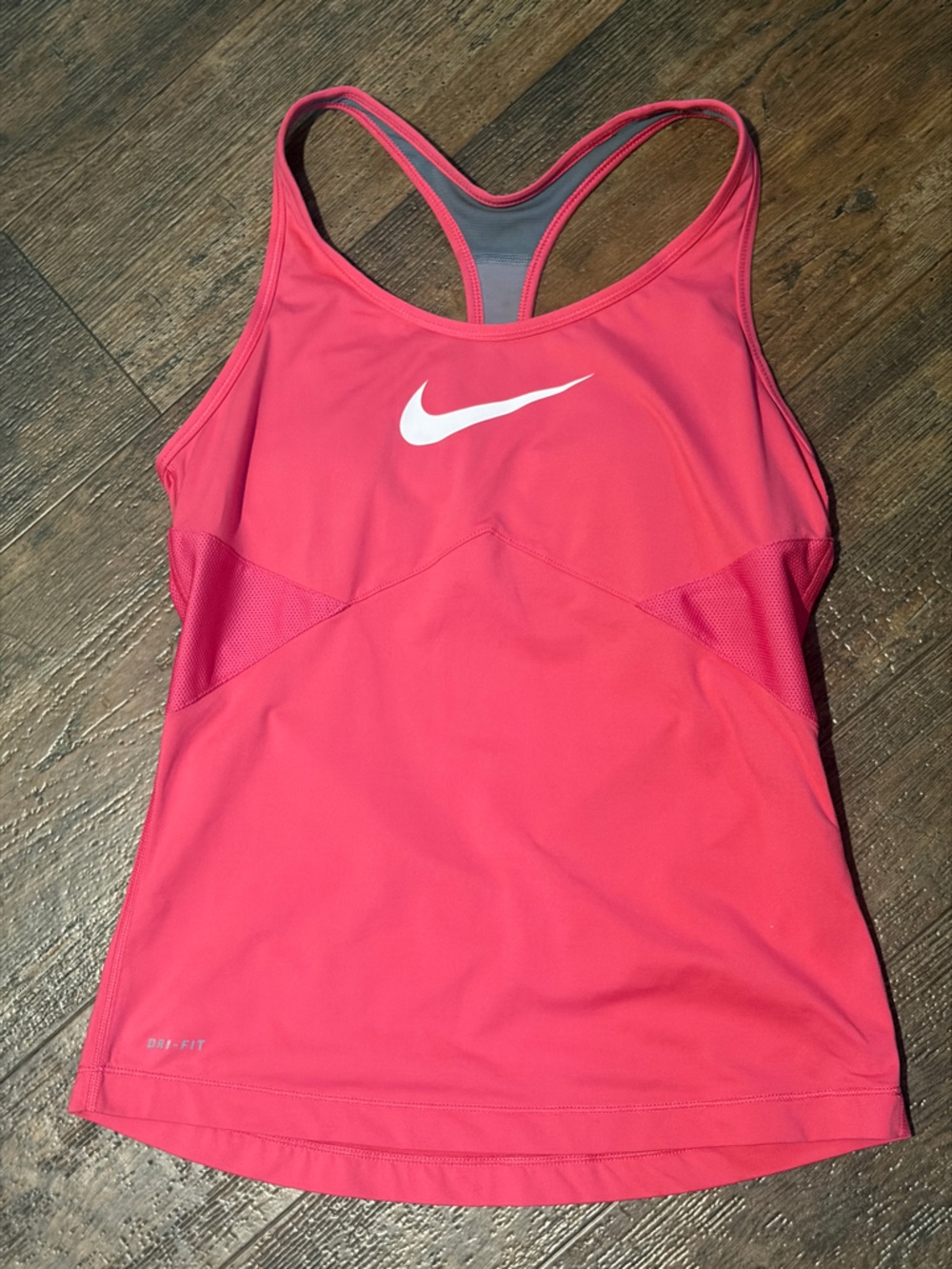 Nike Coral Pink Racerback Tank with White Swoosh